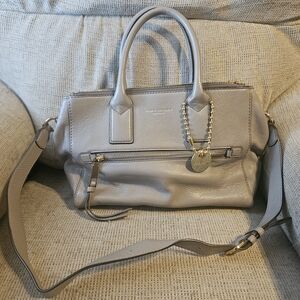Gray Leather Handbag